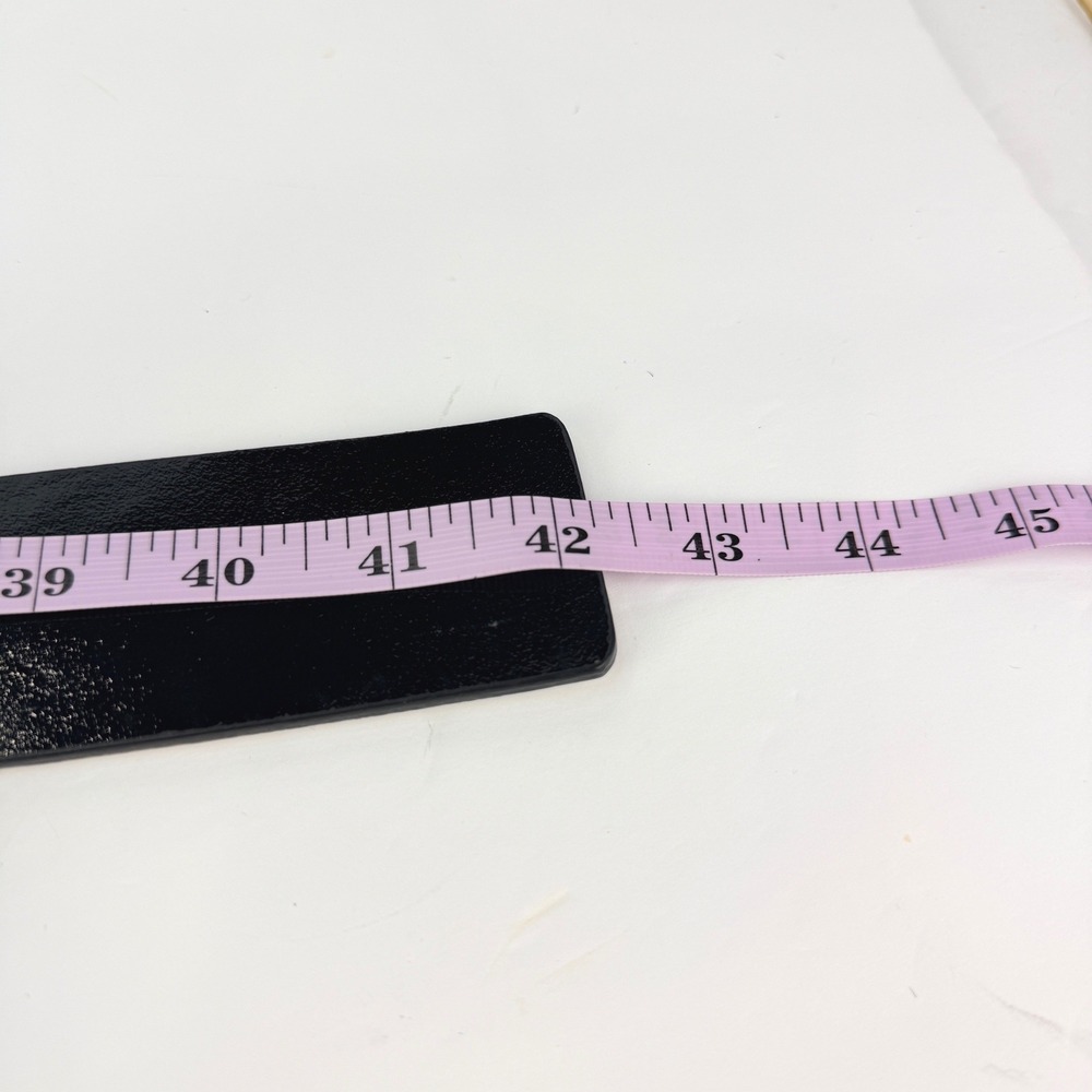 VTG RETRO Wide Nine West M Black Patent Leather Square Buckle Women Belt - Picture 10 of 10